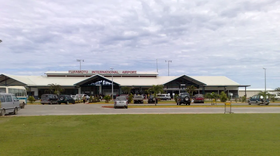 Front entrance of Fua'amotu International Airport on Tongatapu, Tonga