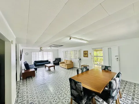 Living and dining area in Ocean Cottage, Tonga