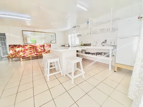 Kitchen and dining area in Tonga Cottage, Nuku'alofa